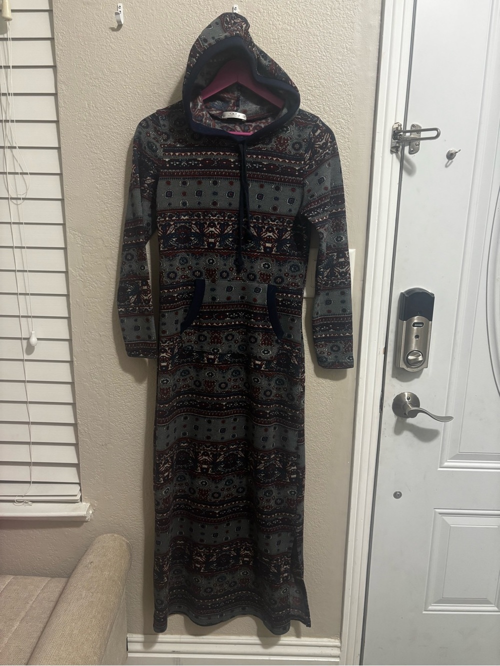 Oddiz Hooded Paisley Maxi Dress